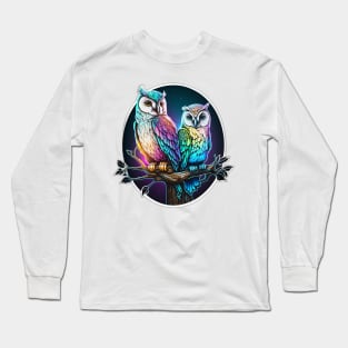 16 bit Owls Irridescent Majestic Moonlight Long Sleeve T-Shirt